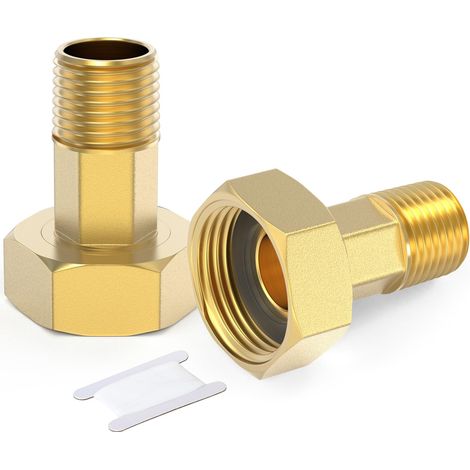 GASHER 2PIÈCESA Adaptateur en laiton pour compteur d’eau filet mâle 3/4 BSP vers filet femelle 1 BSP raccord droit plomberie pour circuits d’eau domestique (1/4)