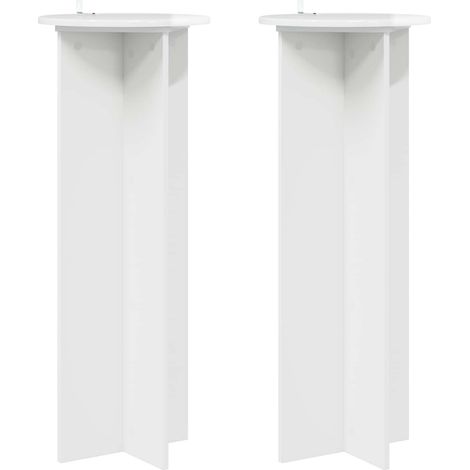 Maison Exclusive - Pflanzenständer 2 pcs Hochglanz Weiß Ø40 x 100