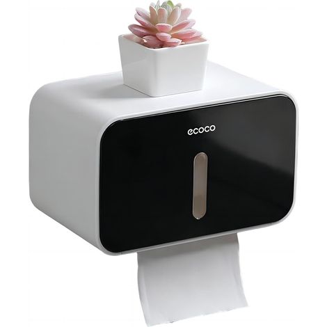 Porte-papier toilette étanche pour salle de bain - Boîte à mouchoirs autocollante, support de rangement pour papier toilette de douche (1/5)