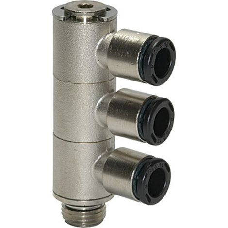 Riegler L-Mehrfachverteiler 3-fach »click-clock«, drehbar, G 1/4 a. Ø 6mm (1/3)