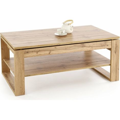 Mesa de centro convertible Houston 1959, Roble Artisan, 48x65x114cm, Diámetro: 0, Aglomerado laminado, Angular