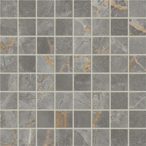 Mosaïque effet Marbre Gris Titan 3,5x3,5 cm Quadra 30x30x0,9 cm Mat Montira - Sol et mur intérieur (vendu par carton de 0,9 m²) - RO'MA CARRELAGE