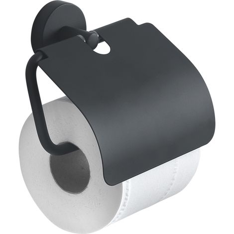 Portarotolo coperto da muro in acciaio inox e Cromall 2325 Gedy serie EROS Nero Matt (1/2)