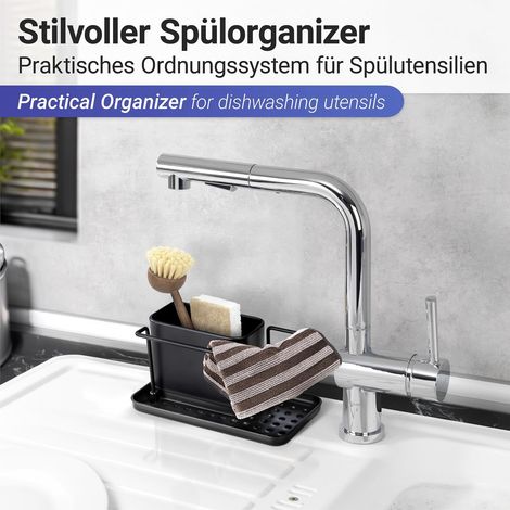 Organizador de fregadero orio, negro 55078100 wenko (1/5)