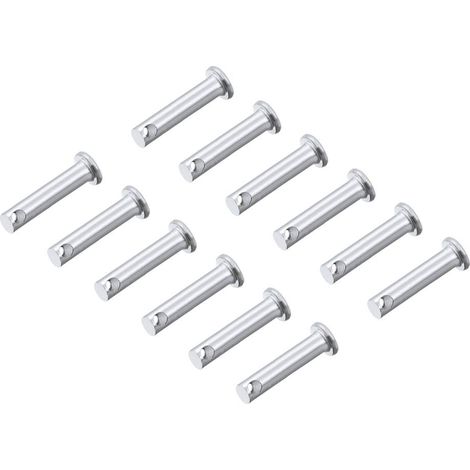 Trou Unique Chape Broches 5mm x 25mm Plat Tête Zingage Solide Acier Axe Charnière 12Pcs (1/3)
