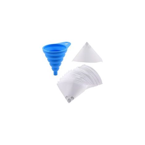 101 PCS Paint Filter Paint cone combo Kit et 1 pcs entonnoir en silicone avec crochet, filtre de 100 microns avec maille en nylon fine pour voiture, maison, artisanat