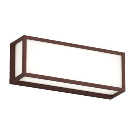 Applique moderno top light osaka rg gx53 led ip54 alluminio policarbonato, finitura metallo corten