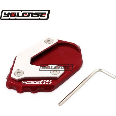 (Rouge) Compatible avec BMW R1200GS LC R1200 GS Adventure 2014 2015 2016 : béquille latérale, extension de pied, support, support agrandissant, puissance maximale (1/4)