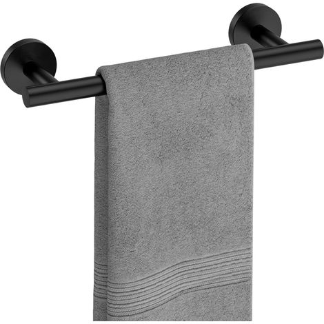 Barre porte-serviettes, porte-serviettes en acier inoxydable, convient pour la salle de bain ou la cuisine (30 cm, noir) (1/5)