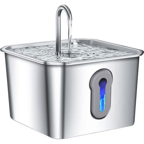 Stainless steel cat water dispenser, 4L pet water fountain, multiple filtration systems, circulating water flow, ultra-quiet 1.5W water pump, battery (1/5)