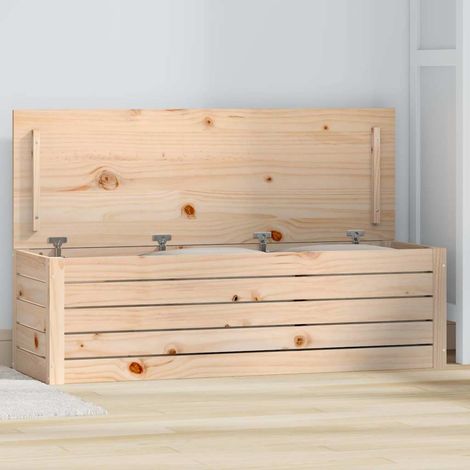 Boîte de rangement-Coffre de rangement-Stockage Rangement 109x36,5x33 cm Bois massif de pin 177390 (1/5)