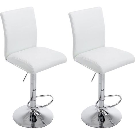 Lot de 2 tabourets de bar Köln similicuir Blanc (1/5)