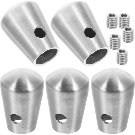 5 pièces Embouts Main Courante Acier Inoxydable Capuchons de Finition Robustes pour 10 mm Rampe Escalier Intérieur Accessoires de Protection