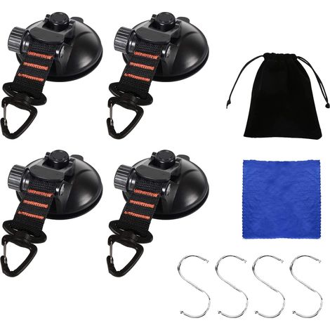 4 Ventouse Robustes, Ventouse Ancre, Ventouse Puissante, Multifonctions pour Voiture, Auvents, Camping-Car, Tente, Voile d'Ombrage, Atelier (1/5)