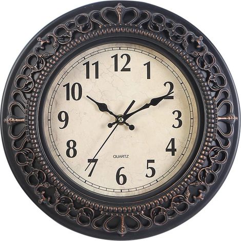 Horloge murale décorative à quartz rétro silencieuse de 30 cm (12 pouces) pour la maison, le bureau ou l'école (1/5)