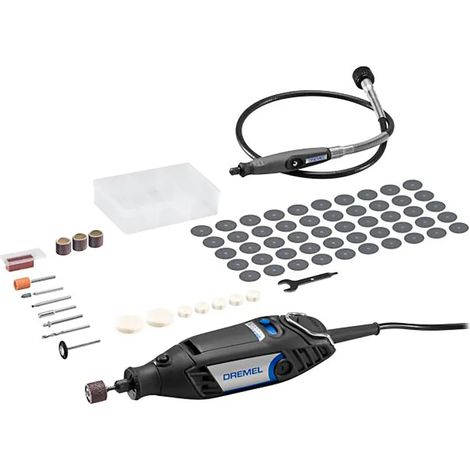 Dremel 3200 Herramienta Rotativa 130W, Multiherramienta con 1 Eje Flexible, 90 accesorios, Velocidad Variable 10.000-35.000 RPM para Cortar, Grabar, Tallar, Lijar, Limpiar, Pulir, Perforar, Afilar