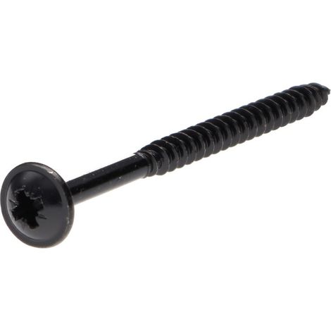 VBA Vis bois agglo Poelier Pozi N°2 4X60 Filetée sur 40 Diamètre de tête: 9 Acier zingué noir-30 pièces