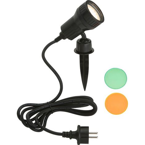 LED Außenleuchte Erdspieß drehbar GU10 IP44 3 W schwarz Kunststoff Briloner