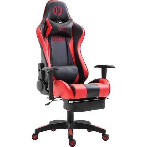 Silla Racing Boavista con/sin reposapiés Negro/rojo Con reposapiés