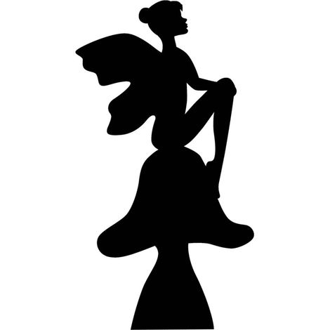 Figurine en carton ombre et Silhouette de fée assise sur un champignon -174 cm