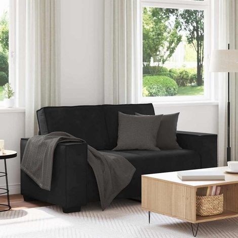 2-Sitzer Sofa 120cm Schwarz Samt mit breiten Armlehnen (1/5)