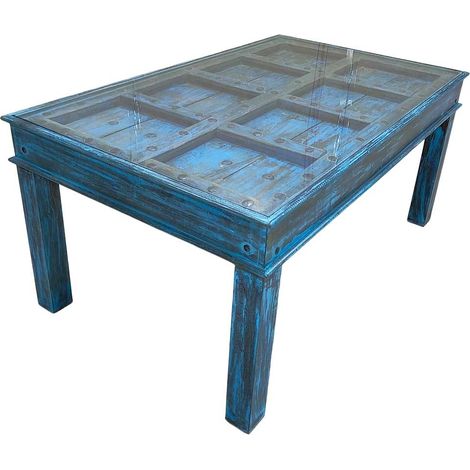 Mesa de madera artesanal 164x101x76h cm (1/5)