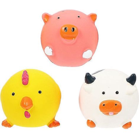 Lot de 3 jouets couineurs en latex pour chien (1/3)