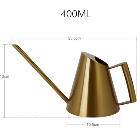 Arrosoir en Acier Inoxydable avec Longue Buse étroite，Jardin Plantes Fleur Outil，idéal pour Les Maison, Le Jardins, Le Balcons, Le Bureaux, Le bonsaïs, etc (400ml, d'or) (1/3)