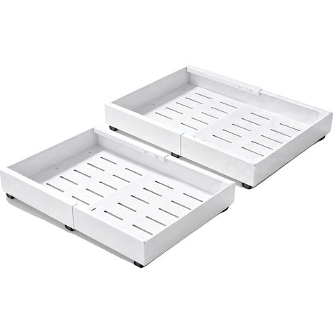 Mensola portaoggetti, design regolabile, acciaio al carbonio resistente, 2 pezzi bianco S (1/2)