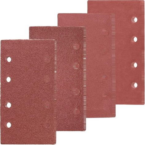 Lot de 60 Feuilles Abrasives de Verre, Papier de Ponçage avec 5 Trous 6 x 40/60/80/100/120/180/240/320/400/800 Idéal pour Poncer/Polir/Dérouiller (1/5)