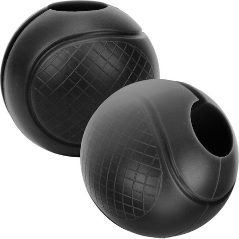 Lot de 2 poignées de barre d'haltères rondes et épaisses en silicone, adaptateurs pour haltères, bande de maintien pour les mains, noires