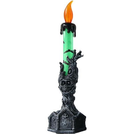 Bougies scintillantes décoratives d'halloween, lumières LED pour la maison, fête, Bar, maison hantée(vert) (1/5)