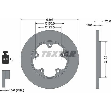 Lot de 2 Disques de frein Textar 92274103 FORD 1815599 2226519 BK312A315AB