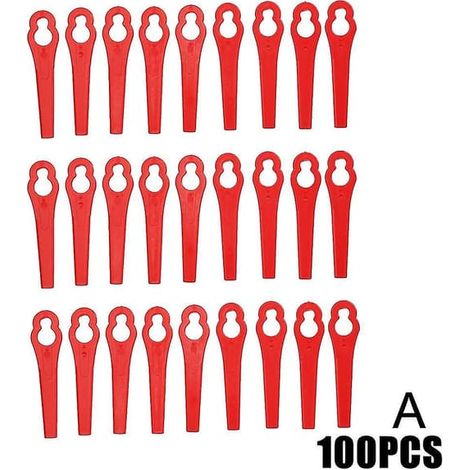100 lames de rechange pour coupe-bordures Einhell, embouts de coupe en plastique rouge - couleur (1/5)