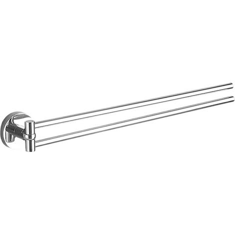 Soporte Para Toallas - Cromado - Sin Perforación - Para Azulejos Y Vidrio - 380 Mm - Doble Brazo (1/5)