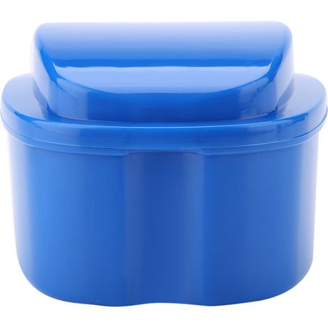 Écrin de rangement pour prothèses dentaires avec tamis filtrant, appareil dentaire bleu foncé (1/5)