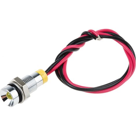 Voyant LED lumineux  Jaune RS PRO, dia. 6mm, 2V c.c., taille de la lampe 3 mm, IP67 ( Prix pour 1 )