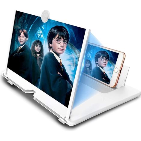 Loupe Écran Téléphone 16 Pouces HD 3D Anti-Lumière Bleue, Support Téléphone Projecteur Film