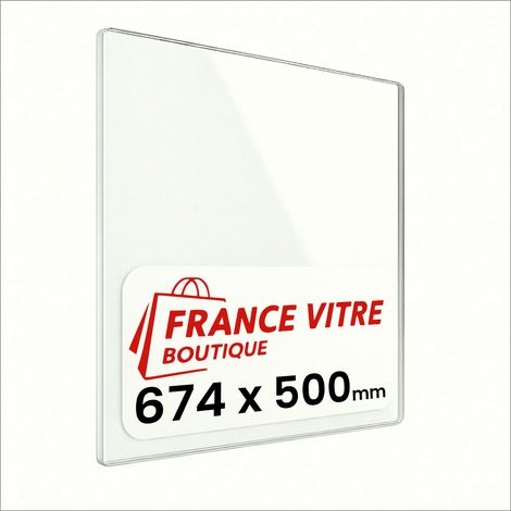 674 x 500 x 4 mm - Vitre de cheminée pour insert et poêle à bois - verre de rechange - France Vitre - jusqu'à 800°C - 500 x 674 x 4 mm