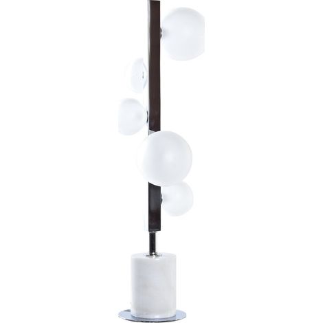 DKD Home Decor Lampe de bureau blanc argenté 15x15x68 cm (1/4)