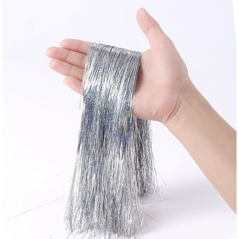 3000 Guirlande, 45 cm, PVC imperméable, Frange argentée, Décoration sapin Noël fête (1/5)