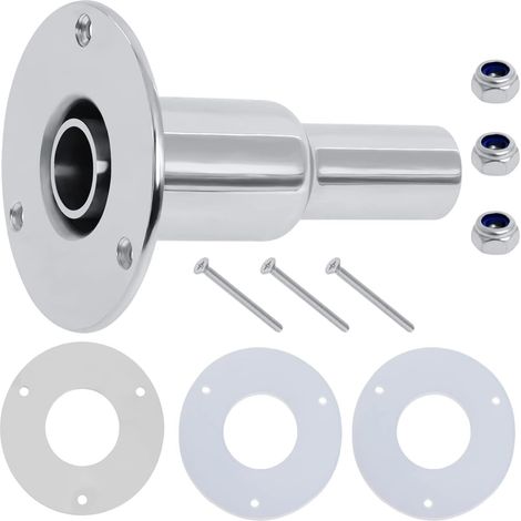Lntyq Raccord de Tuyau D'échappement 24mm, Raccord D'échappement en Acier Inoxydable 316 pour Voiture Bateau Camion (Droit)
