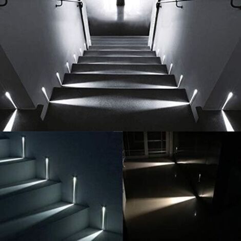 LED Encastré Escalier Lumière Étape Lumière 3W 220 V Intérieur Coin Applique Murale Étape Décoration Lampe Couloir Escalier Lampe Avec CREE Puce, 2 pièces, Blanc, 3000k (1/5)