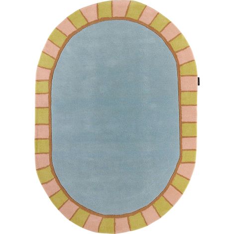 Tapis fait main pastel en laine et coton motif géométrique - 133 x 190 cm (1/5)