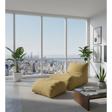 Pouf - Forma Sacco Peso Supportato 90 kg, Beige, -, 120x80x60h cm Vitoria