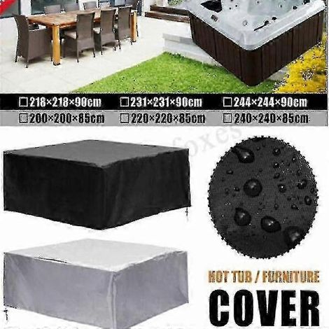 Housse carrée pour spa extérieur - Protection pour meubles et tables de jardin - 231 x 231 x 90 cm (1/3)