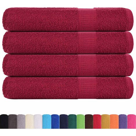 vidaXL Toallas FROGN 4 uds burdeos 100x200 cm 360 g/m² (1/2)
