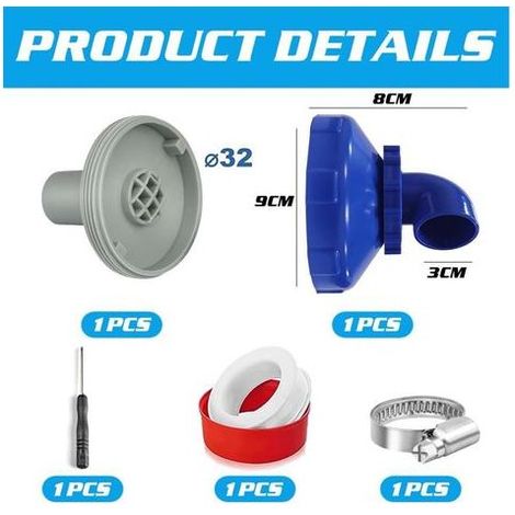 Buse pivotante d'entrée de piscine Intex avec raccord de tuyau 32/38" (1/5)