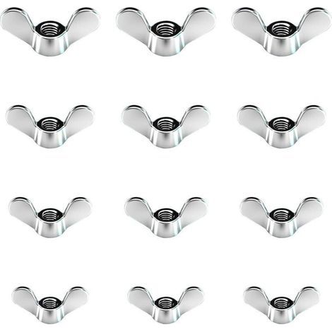 60 Pcs Ecrous Papillon en Zinc Brillant Ecrous à Oreilles en Taille M4 M5 M6 M8 Assortiment Boulons à Ailette pour Outils de Bricolage Boulon de Serrage Argent Pour Fixation (1/5)