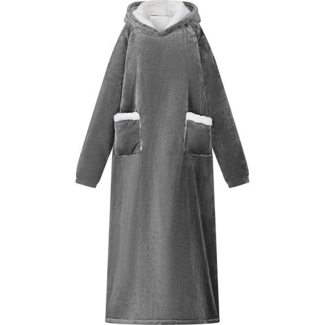 vidaXL Sweat à capuche couverture Gris foncé M Polaire et flanelle (1/5)